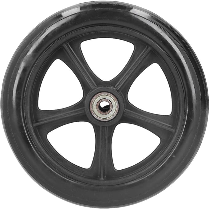 Rolstoelwiel Vervanging 16cm PU Looprek Zwenkwiel Accessoire met Kogellager Zwart