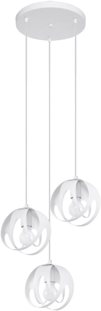 Sollux Lighting Hanglamp Tulos - E27 - wit - staal - 117x30x30cm
