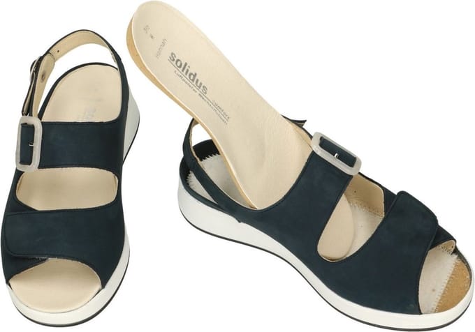 Solidus -Dames - blauw donker - sandalen - maat 37.5