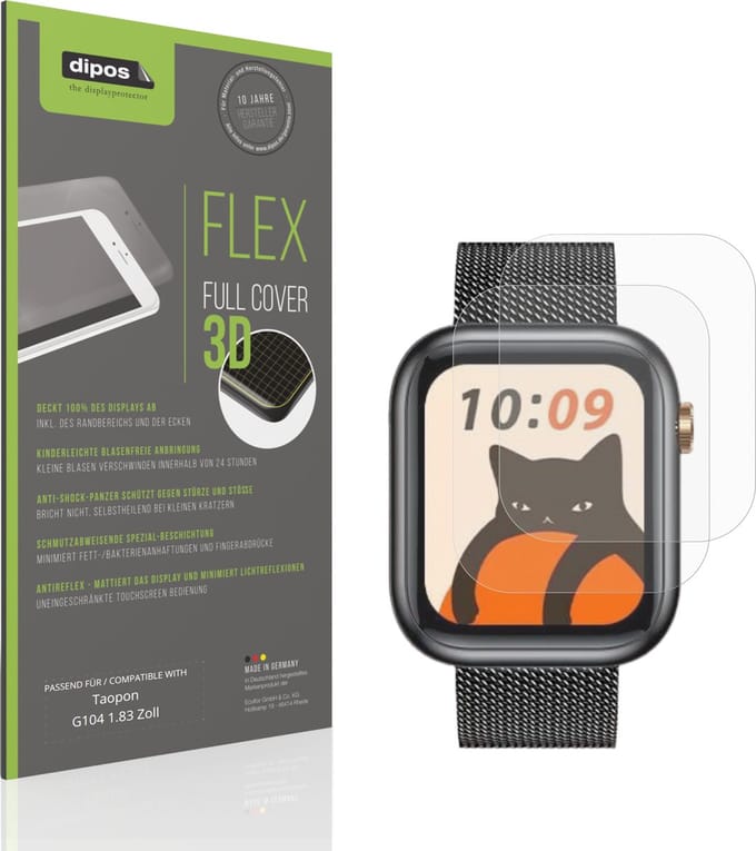 dipos FLEX – 2x Matte Screenprotector geschikt voor Taopon G104 1.83 Zoll | Volledige Schermbescherming | Case-Friendly