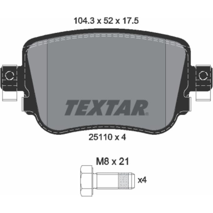 Remblokset TEXTAR 2511001, achter