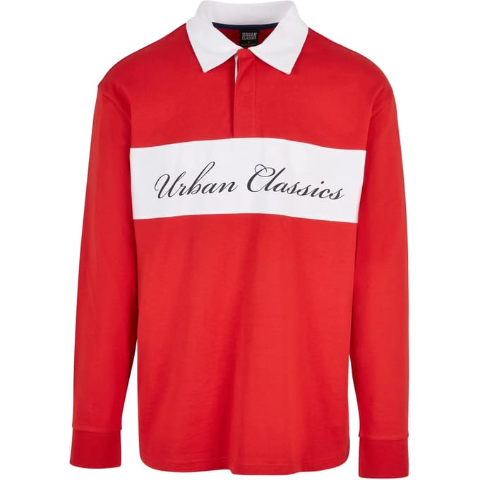 Urban Classics - Oversized Rugby Sweater/trui - M - Rood