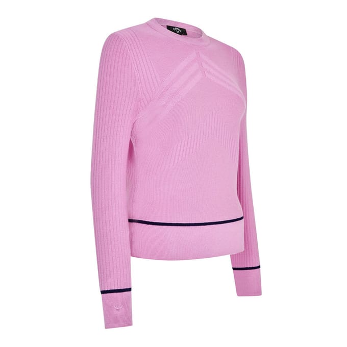 Callaway Dames Chevron Geribbelde Slim Sweater Top (Orchid)