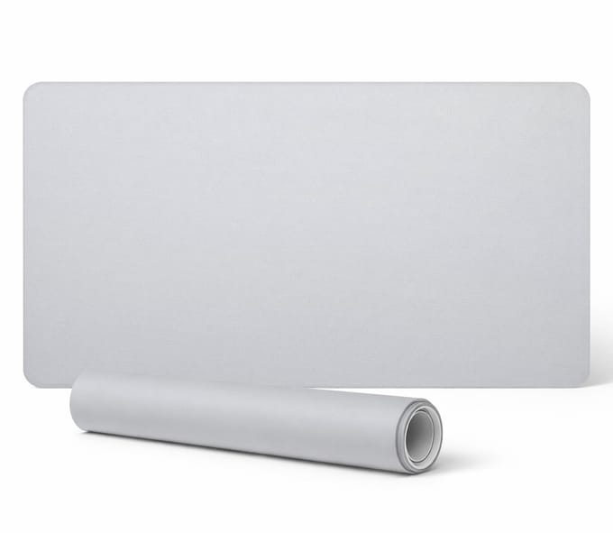 Muismat voor bureau, toetsenbord en laptop, wit, 90x45 cm