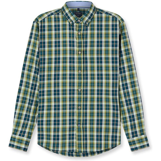 OLYMP Casual Overhemd, Regular Fit, Button-down, Smaragdgroen