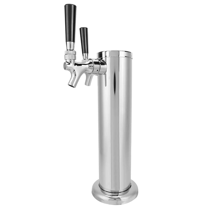 RVS Cilinder Tap Toren voor Bier met 2 Kraantjes Brouw Accessoire voor Bar Restaurant white
