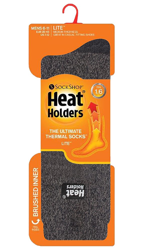 Heat Holders - Lite 3 paar thermo herensokken - Houtskool