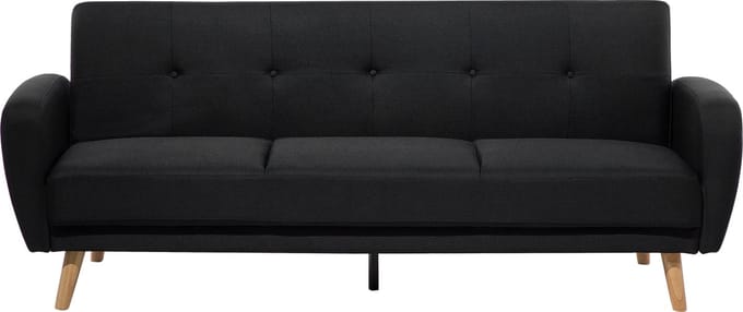 FLORLI - Slaapbank 3-zits - Zwart - Polyester