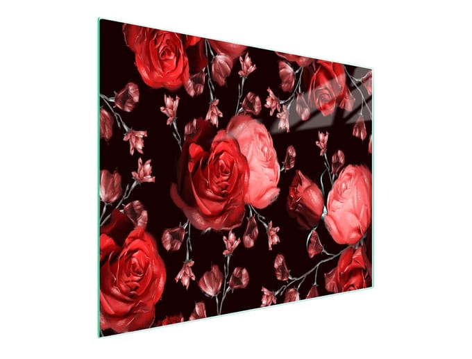 TMK ArtDeko - Snijplank Glas - 52x30 cm - Rozen