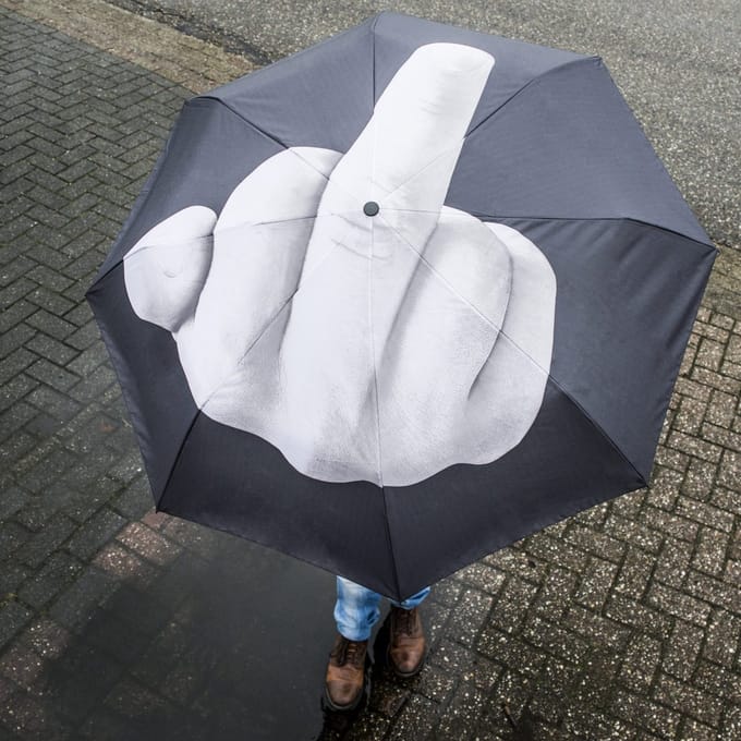 Middelvinger Paraplu van Ditverzinjeniet