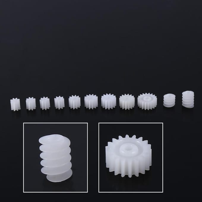 11 stuks Plastic Spindel Wormwiel voor Vliegtuig Auto Vrachtwagen Model Robotmotoras gray