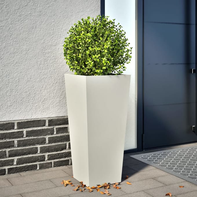 vidaXL - Plantenbak - 35x35x75 - cm - staal - wit
