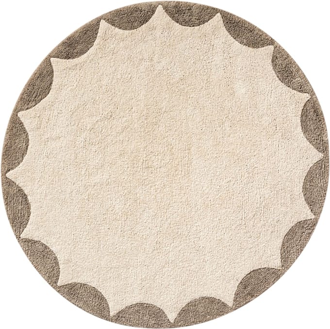 Petite Amélie Kindervloerkleed - 100% katoen - ⌀ 120 cm - Off white-taupe