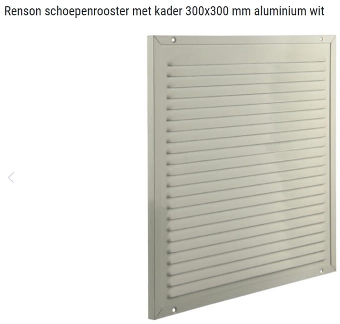 Renson schoepenrooster met kader 300x300 mm aluminium wit