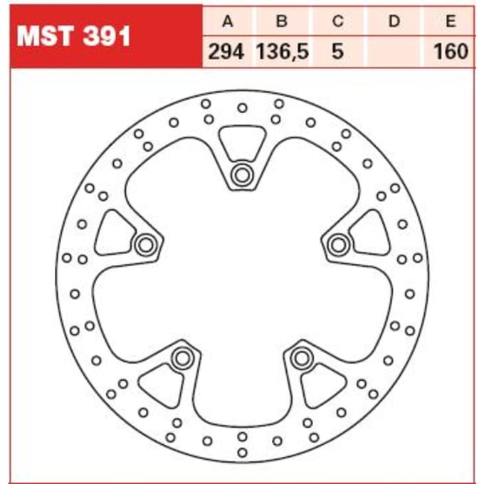 Remschijf TRW MST391, 1 Stuk
