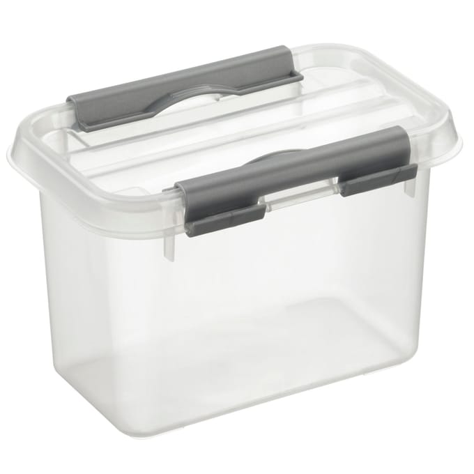 Sunware - Q-line opbergbox 0,8L transparant metaal - 10 x 15 x 10,8 cm