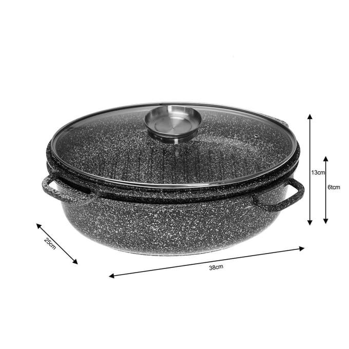 Klausberg KB-7367 Braadpan - met deksel - 8L - gietijzer