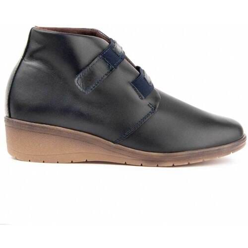 Purapiel Wedge Enkelboot Akilav Blauw