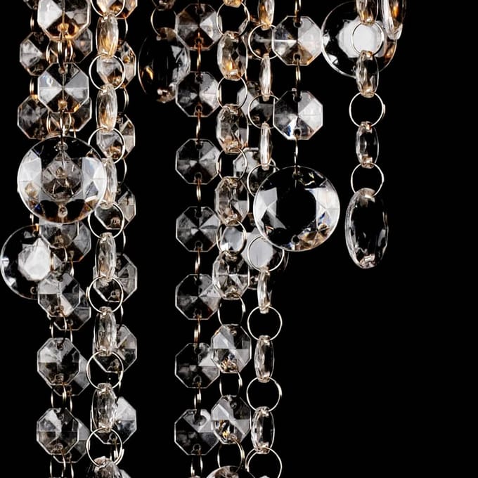 vidaXL - Plafondlamp - met - kristalkralen - metaal - wit