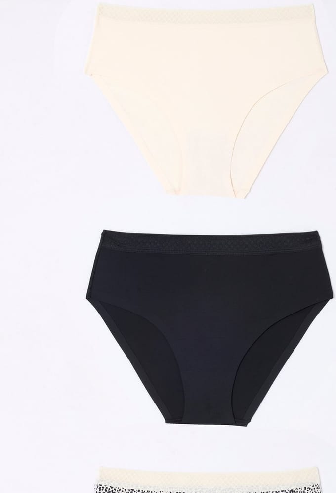 Damart - Set van 3 naadloze midislips - Dames - Beige - 38/40