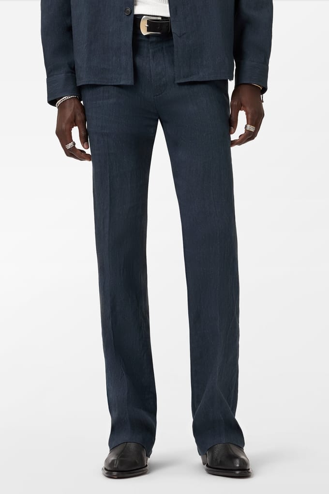 John Varvatos Bleecker Pants - Bootcut Pants With Slig Navy Größe: 52 | Maßgeschneiderte Hosen Outlet | Herren | Blau