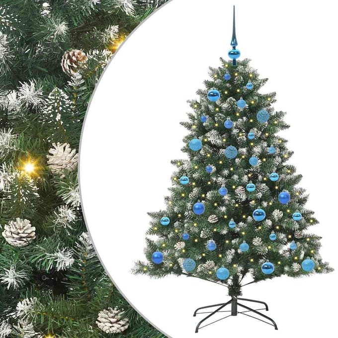 vidaXL - Kunstkerstboom - Groen - 150 - cm - PVC - en - Plastic - en - Staal