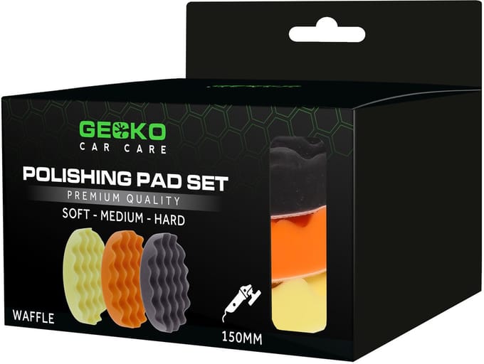 Gecko Waffle Polish Pads 150mm Set 3pcs