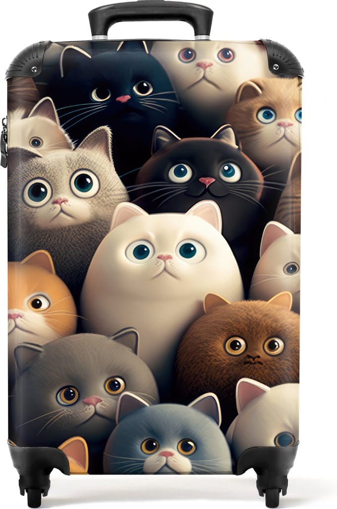 NoBoringSuitcases.com® - Kinderkoffer trolley met kittens - Kindertrolley - 55x35x25