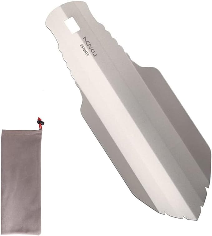 Titanium Tuin Handschep voor Buitenactiviteiten, Camping, Hiking en Backpacking met Clip