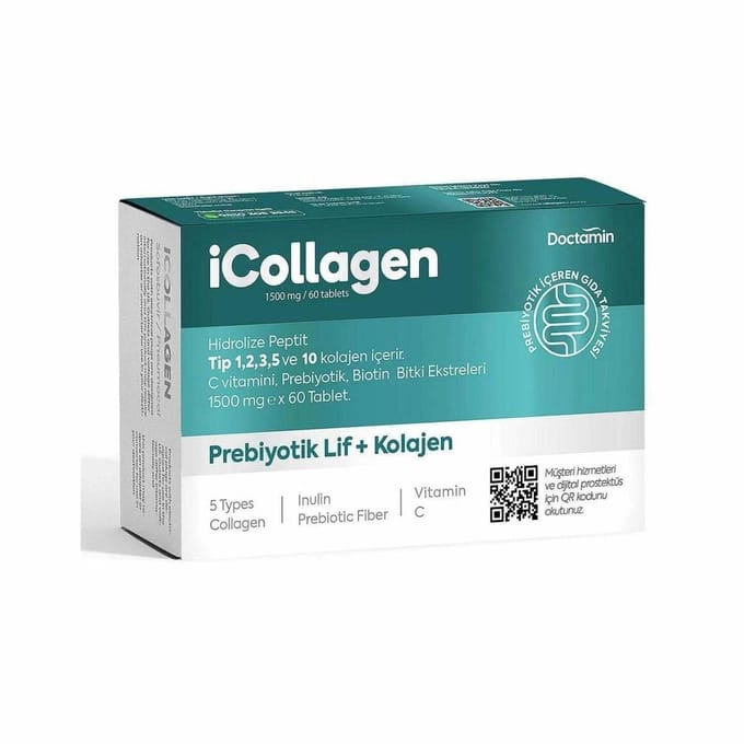 Doctamin iCollagen Tabletten – Collageen Complex met Vitamine C & Biotine – 60 Tabletten