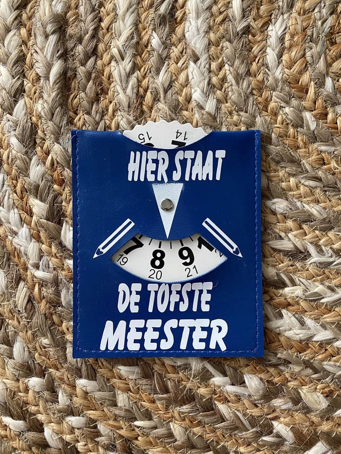 Stijlie kids Parkeerschijf Tofste meester Meester cadeau
