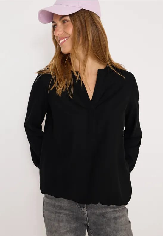 Blouse met gespleten hals