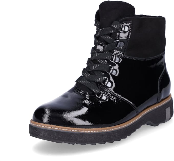 Waldläufer dames leren veterboot zwart lak 5
