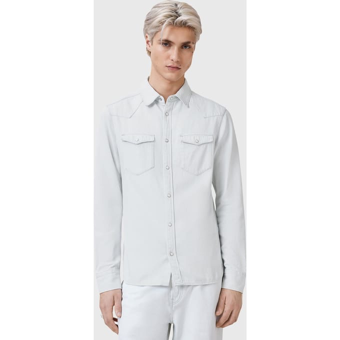 AllSaints Macgowan Shirt Bleach White Größe: S | Casual hemden Outlet | Herren | Weiß
