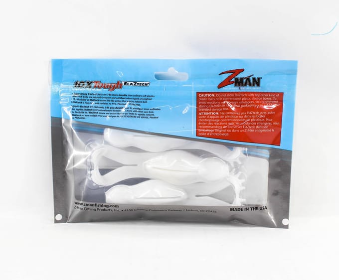 Leurre souple Zman Goat ToadZ 4 pouces 3/paquet blanc (3031)