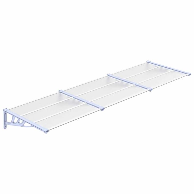 vidaXL - Deurluifel - 297,5x90 - cm - polycarbonaat - grijs - en - transparant