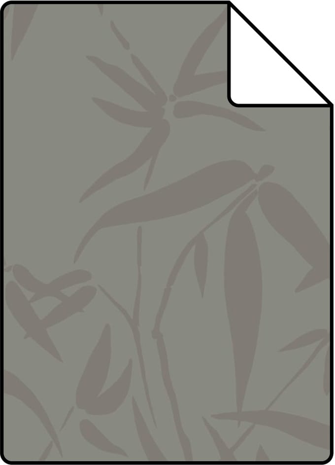Proefstaal Origin Wallcoverings behang bamboe bladeren warm grijs - 26,5 x 21 cm - 347739-S