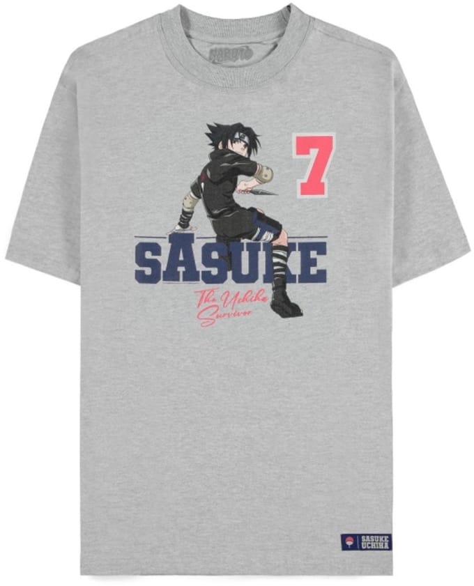 Naruto - Sasuke (Loose Fit) Heren T-shirt - M - Grijs