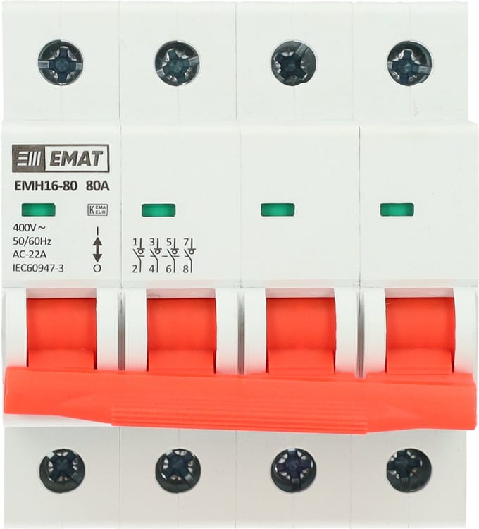 EMAT hoofdschakelaar 80A 3-fase (4P) (85005004)