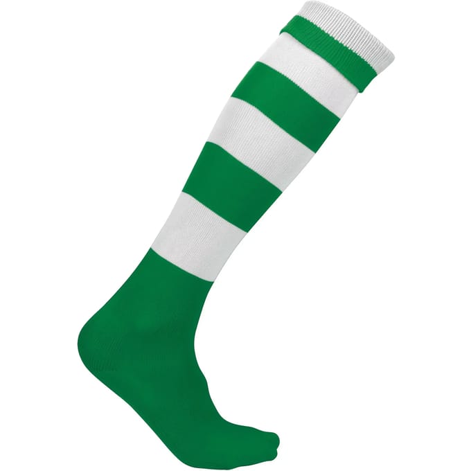 PROACT® Gestreepte Sportsokken PA021 - Dark Green / White - 31/34 EU