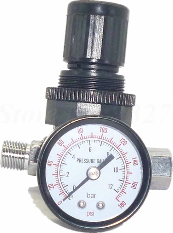 Huvema - Drukregelaar met Manometer 1/2 - 731R 1/2 - Diameter: 48mm - Compressor Onderdeel