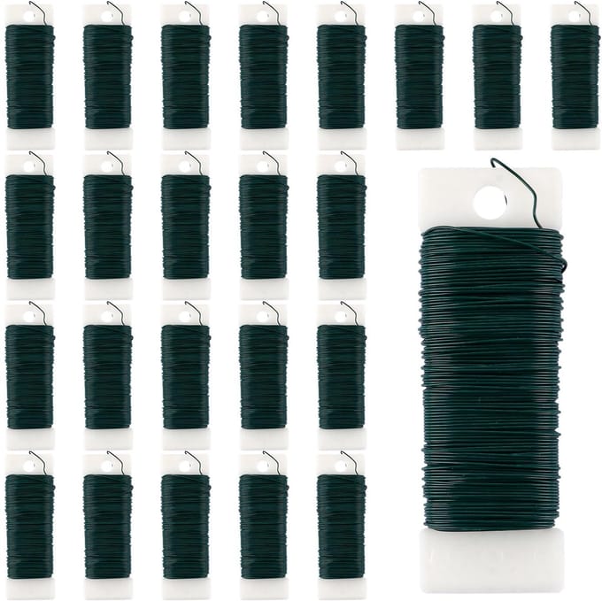 Dailygoods- Bloemendraad 24 Stuks - Groen - 35 m - Knutseldraad - Wikkeldraad - Plantendraad - Flexibel en Vormbaar