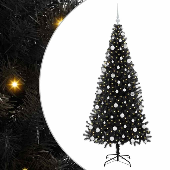 vidaXL - Kerstboom - Zwart - 180 - cm - PVC