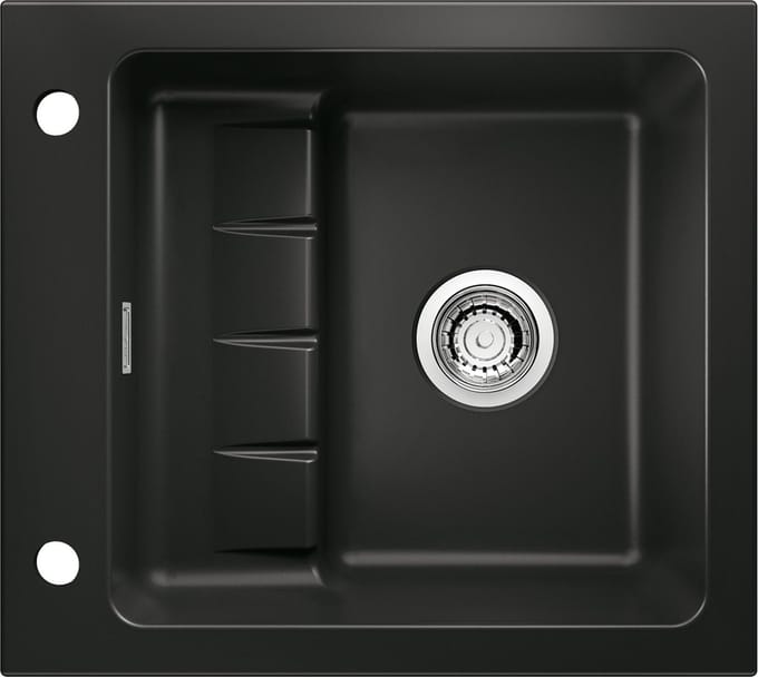 NABER PickUP - Keramische Spoelbak - kleur NERO - met dubbele bodem - met Waste