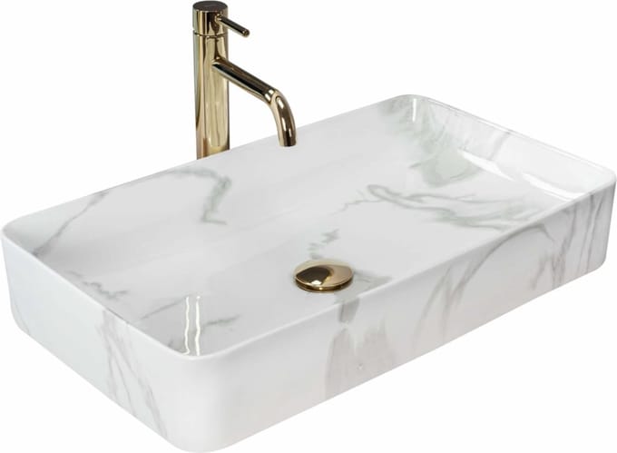 Rea Denis Marmo Shiny Opzetwastafel Steen Imitatie 61,5x35 cm