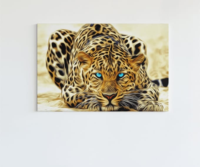 Canvas Schilderij - Wilde Dier - Gouden Cheetah - 60x40x2 cm