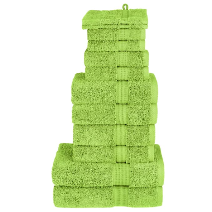 vidaXL - 12-delige - Handdoekenset - SOLUND - 600 - g/m² - groen