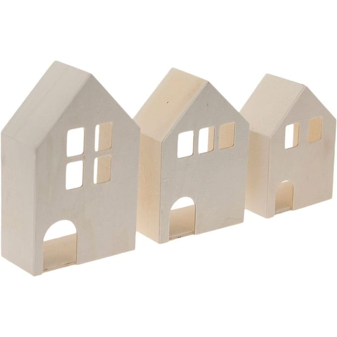 3D houten huis, set van 3