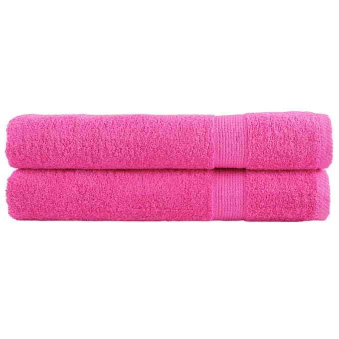 vidaXL - Saunadoeken - SOLUND - 2 - st - 600 - g/m² - 80x200 - cm - roze