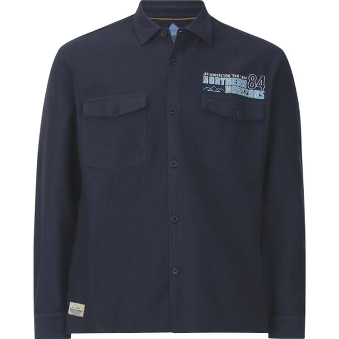 Jan Vanderstorm herren Outdoorshirt - 43/44 - donkerblauw - Plus Size
